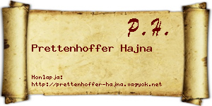 Prettenhoffer Hajna névjegykártya